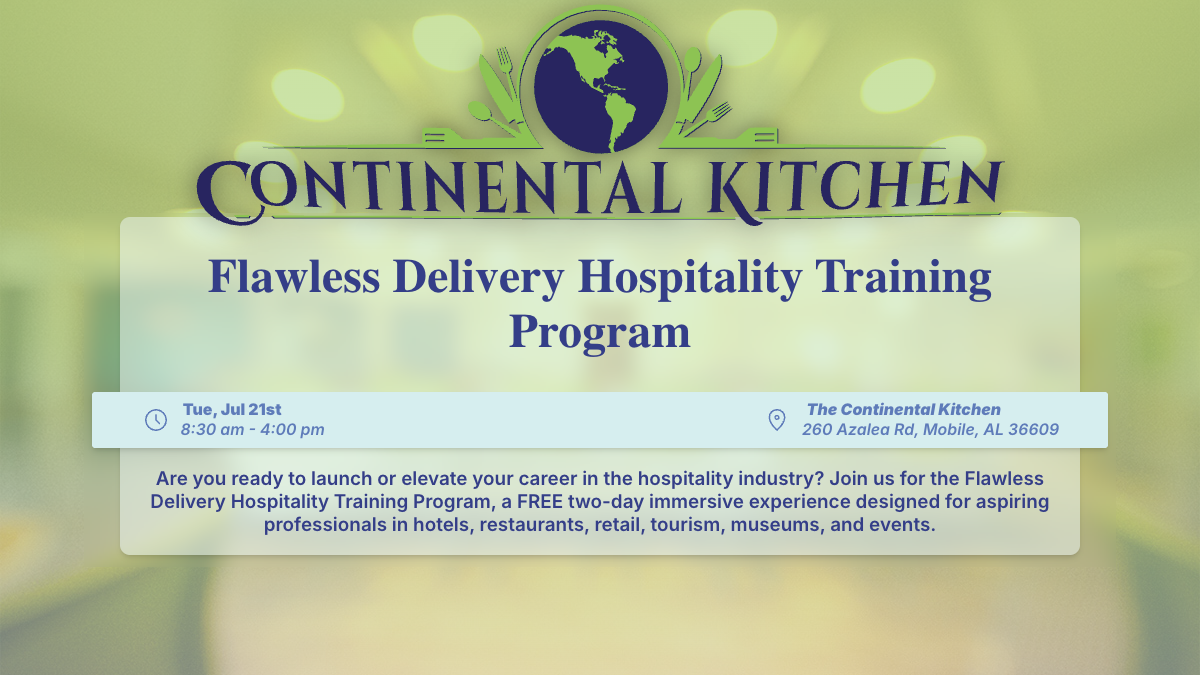 Flawless Delivery Hospitality Training Program at the Continental Kitchen