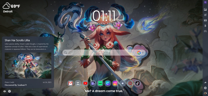 Shan Hai Scrolls Lillia background from MeaVana's League of Legends topic