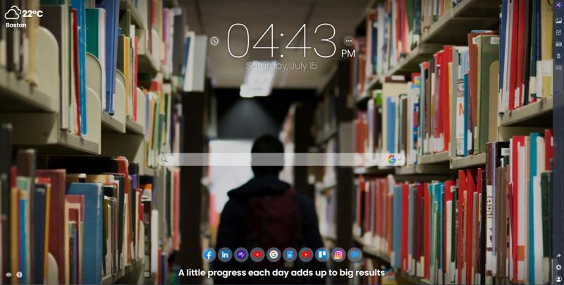 Student in library on MeaVana