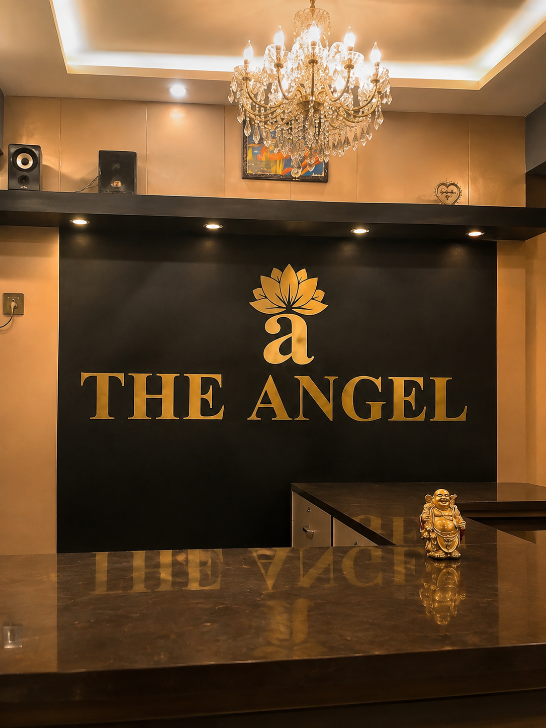 A makeup artist of The Angel Salon & Academy at work
