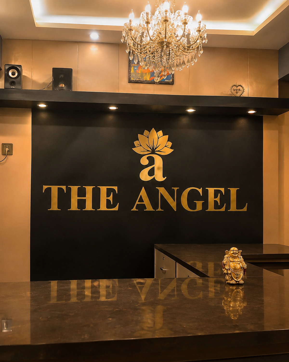 A makeup artist of The Angel Salon & Academy at work