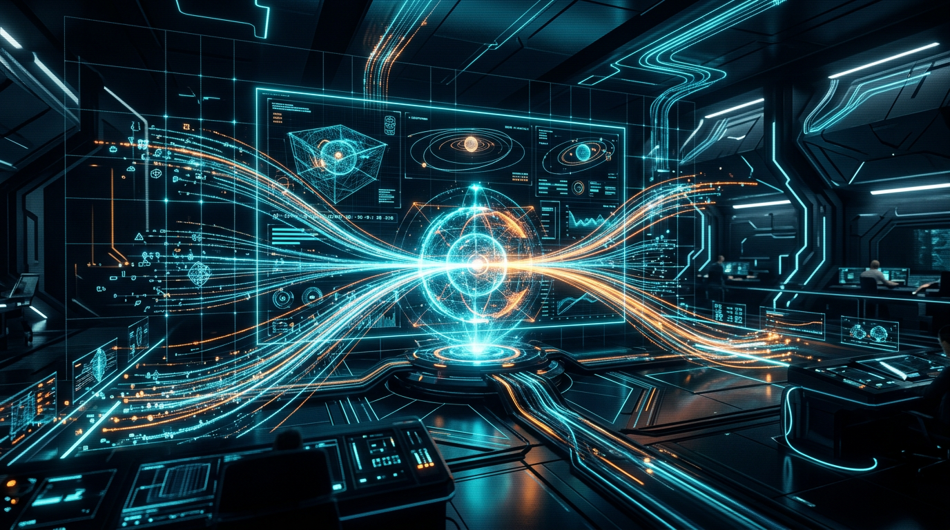 AI operations command center with converging data streams representing Week of February 23-27: The Week Before Launch