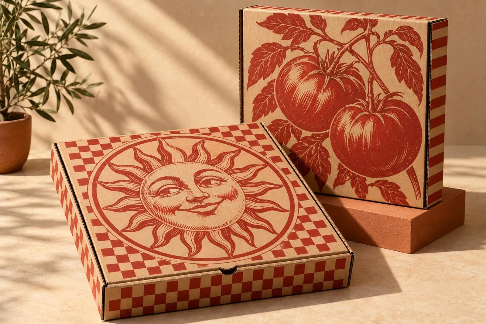 Custom printed kraft pizza boxes