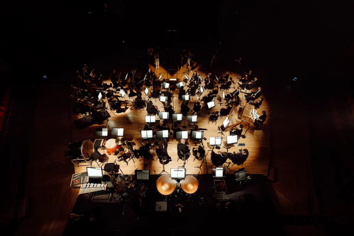 Orchestre en studio de mixage