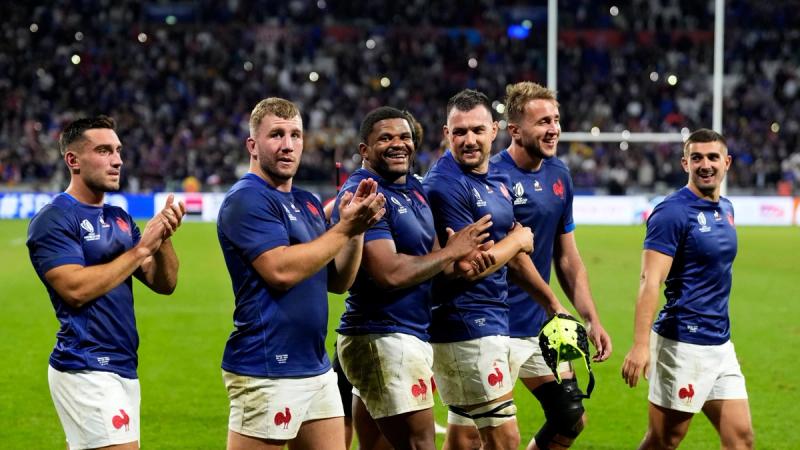 France Celebrating Rugby Win
