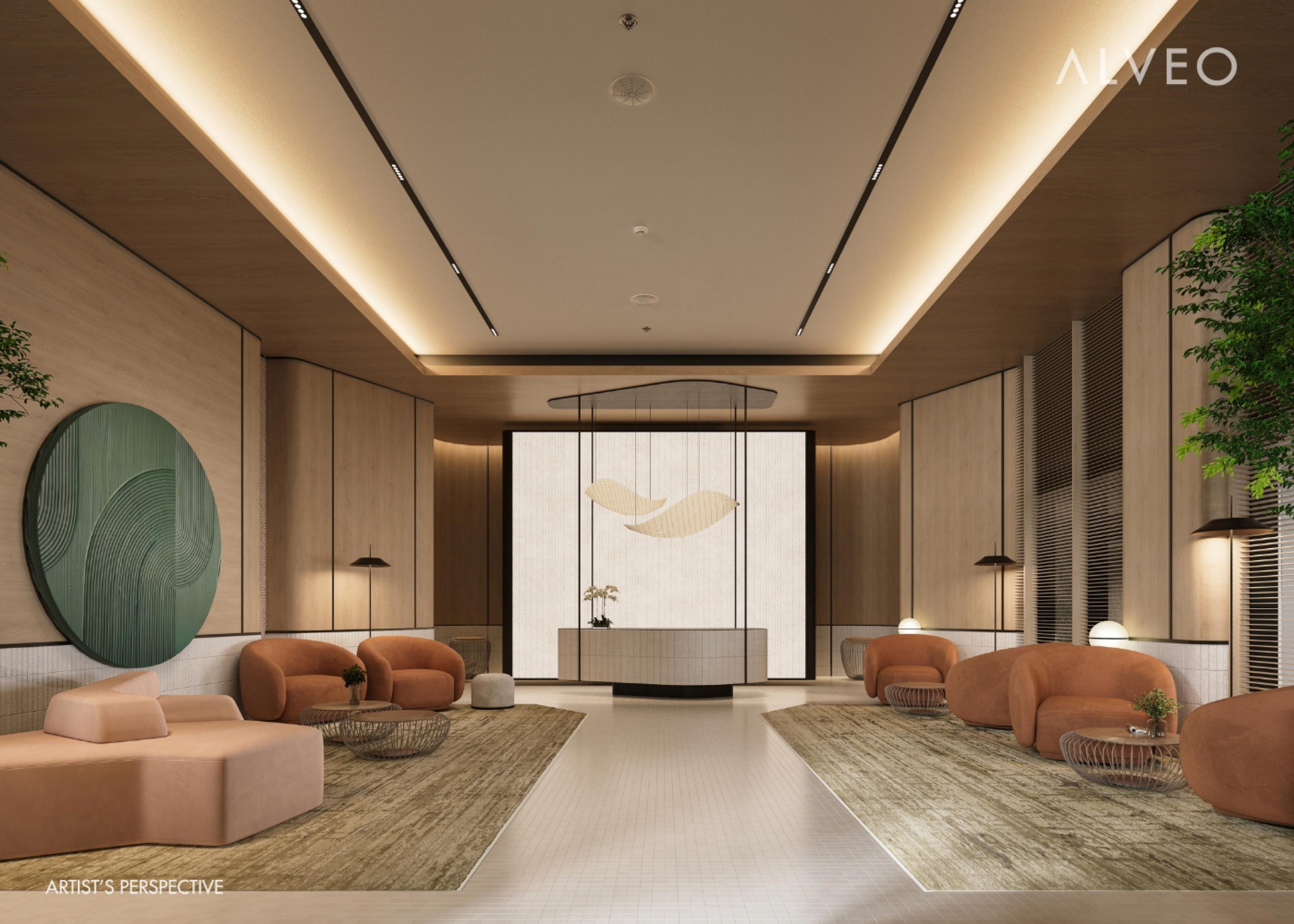 The residential lobby at Vertis Residences, Quezon City