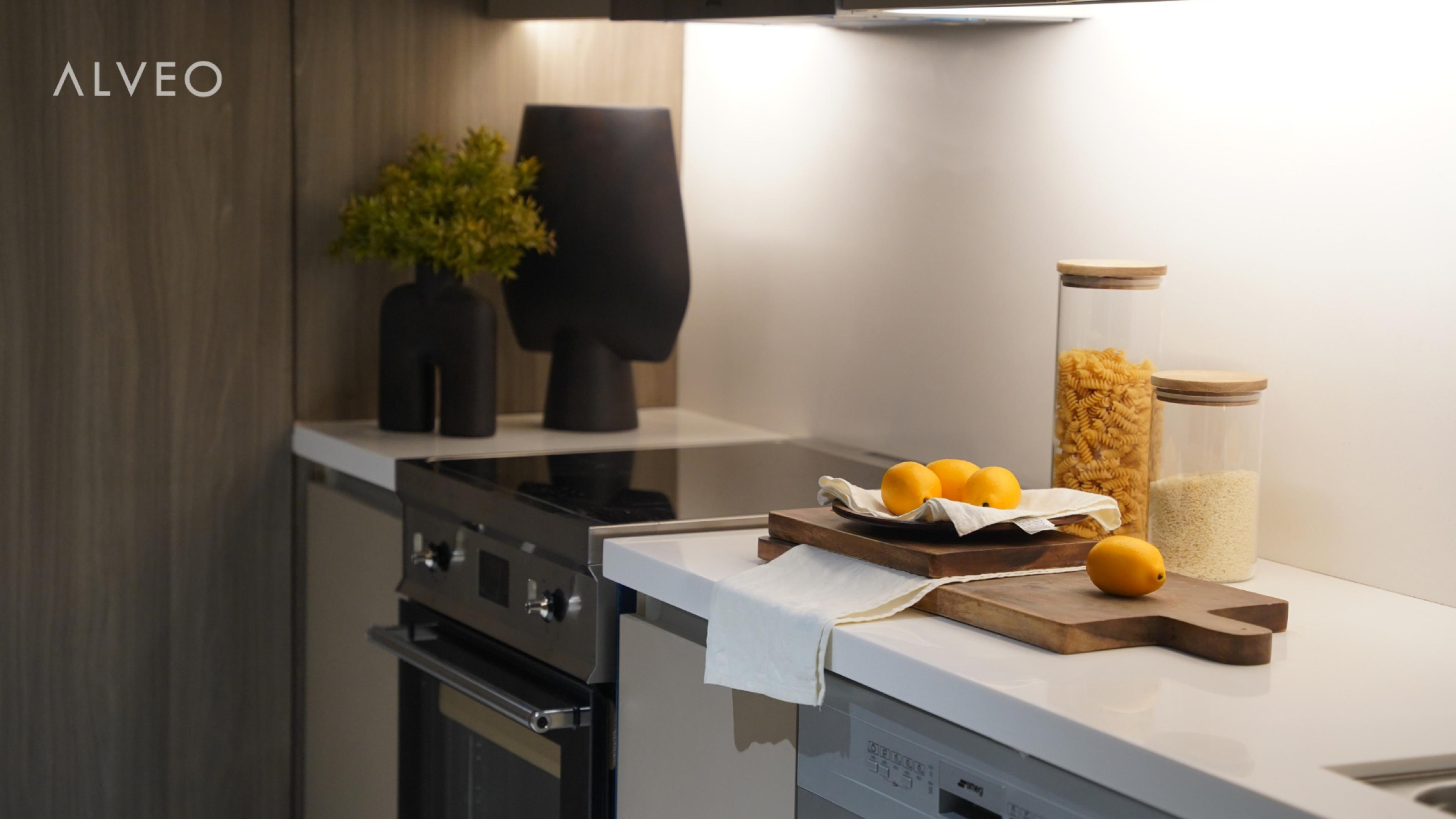 Two-bedroom model unit at Vertis Residences, kitchen, Quezon City