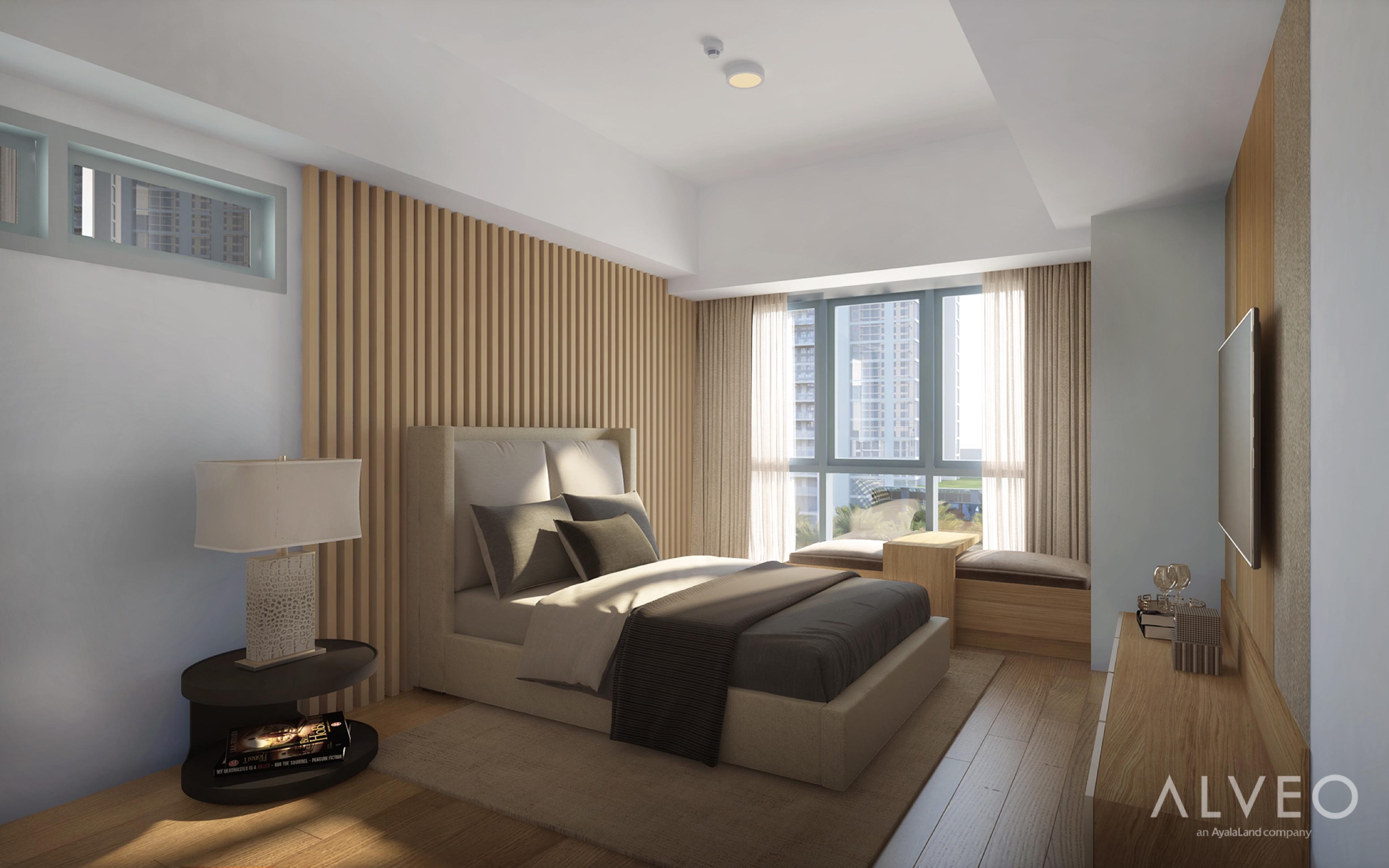 Render of a two-bedroom unit at The Lattice at Parklinks, Pasig City