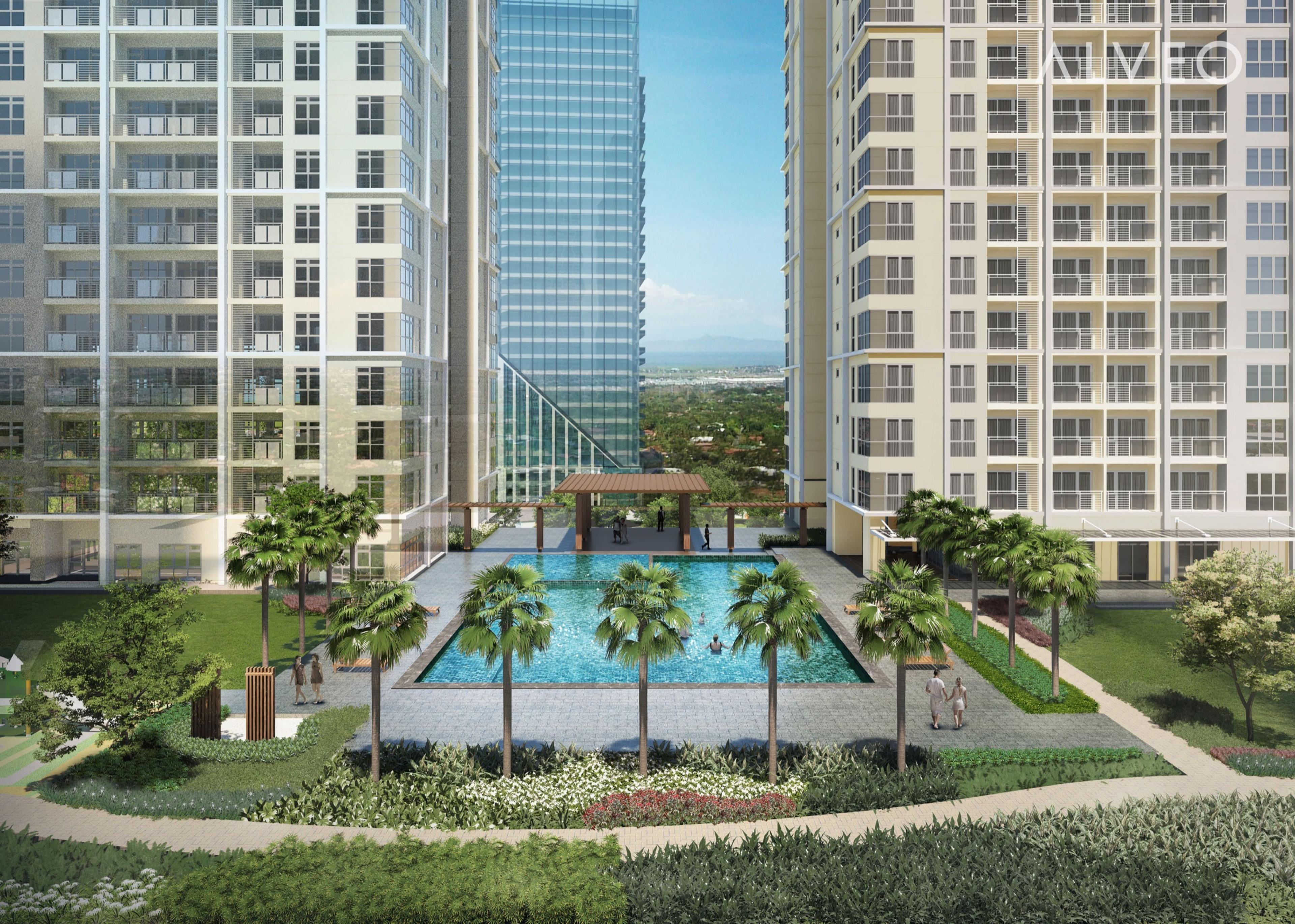 Render of the swimming pool at The Lattice at Parklinks, Pasig City