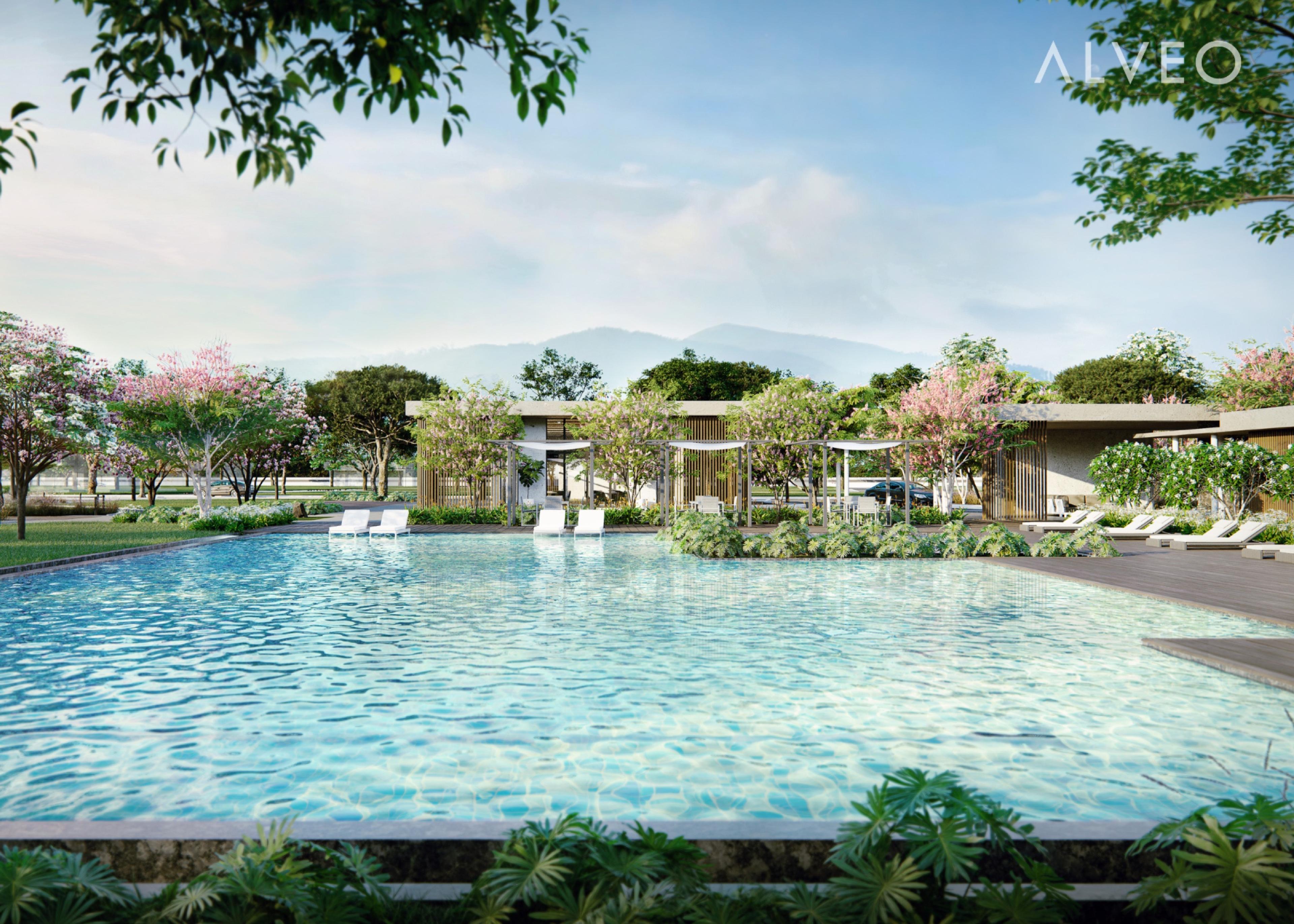Render of the swimming pool at Versala, Alviera, Pampanga