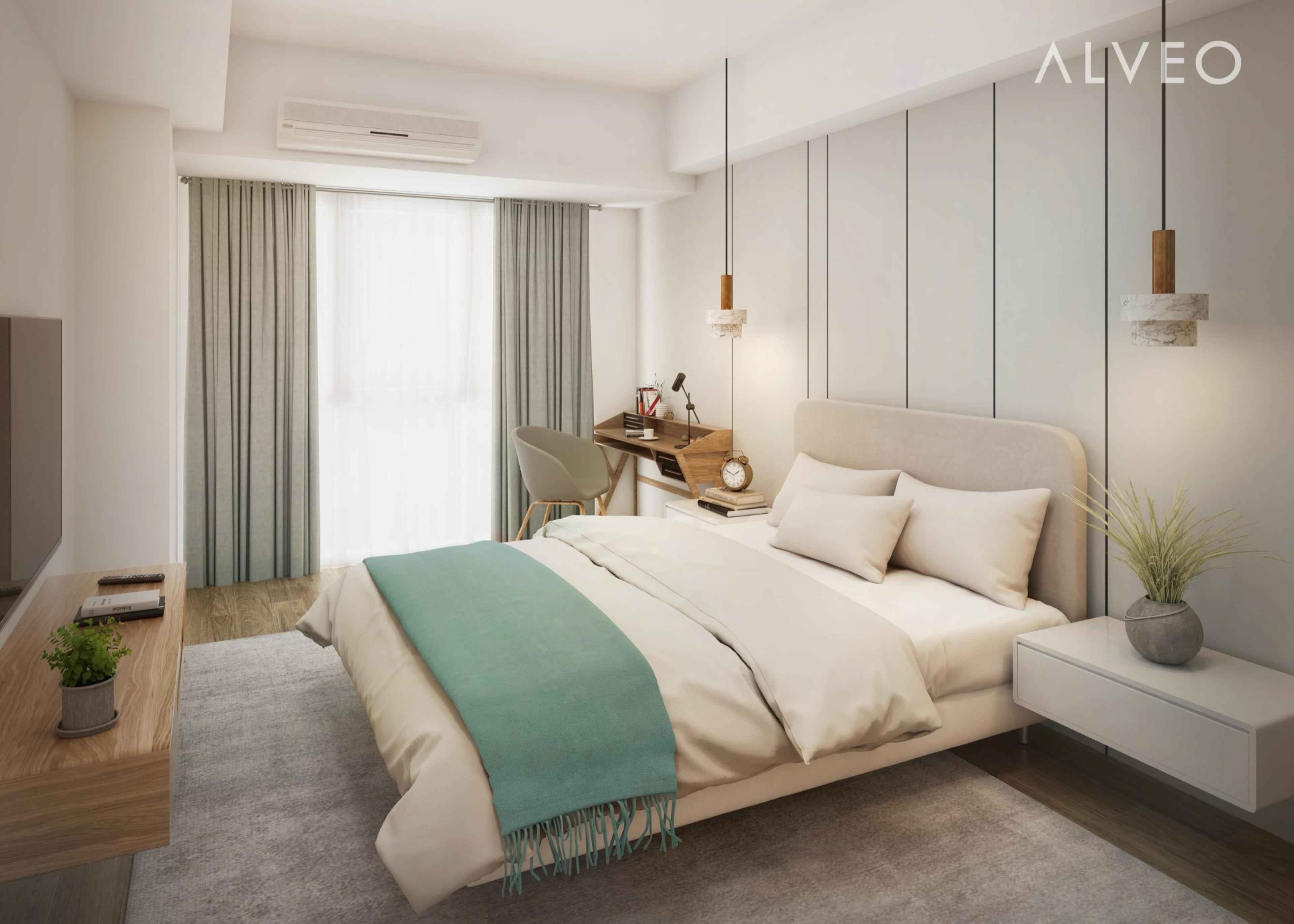 Render of a one-bedroom unit at Astela Towers, Makati City