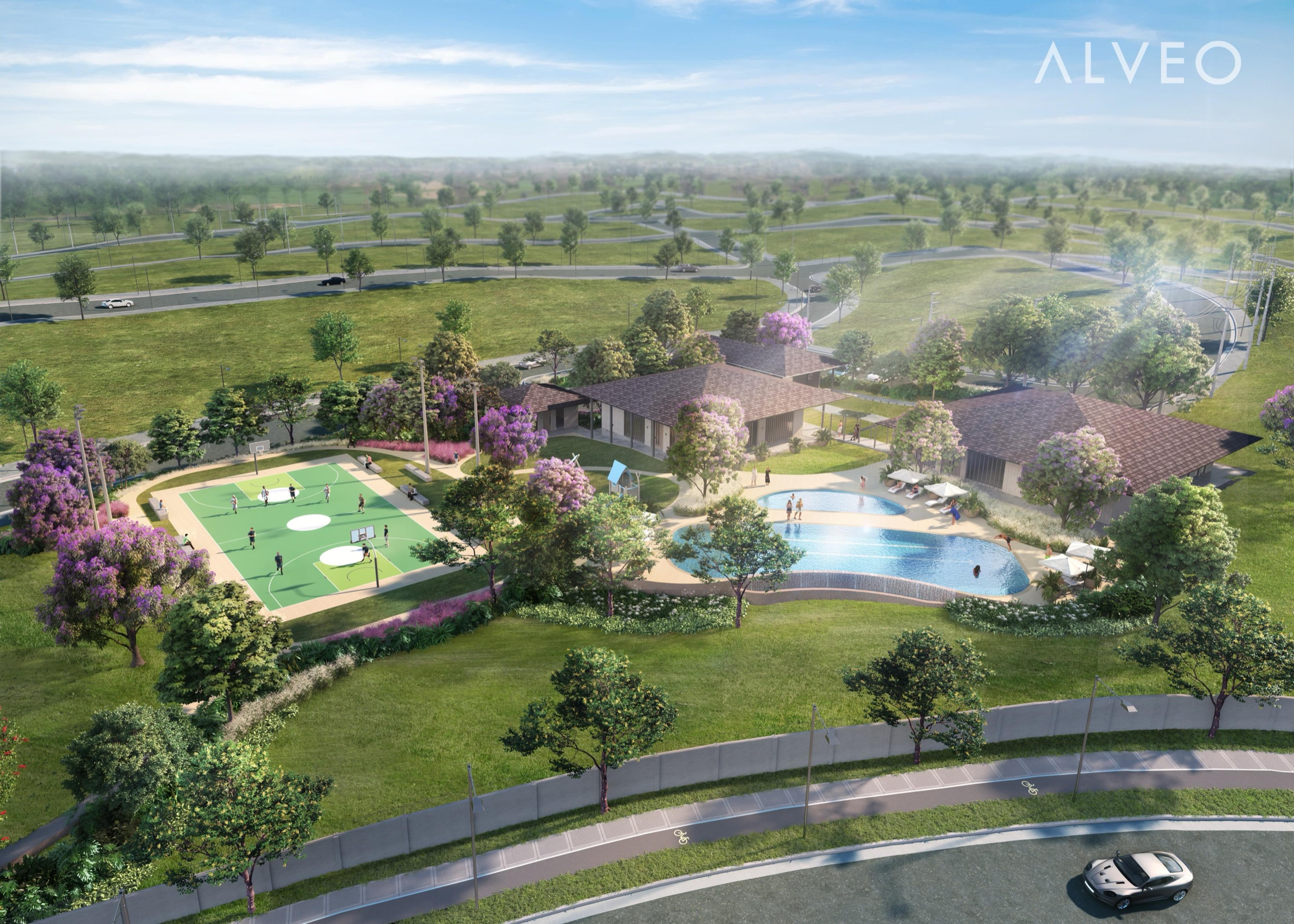 Aerial render of the clubhouse and grounds at Verdea at Southmont, Silang, Cavite
