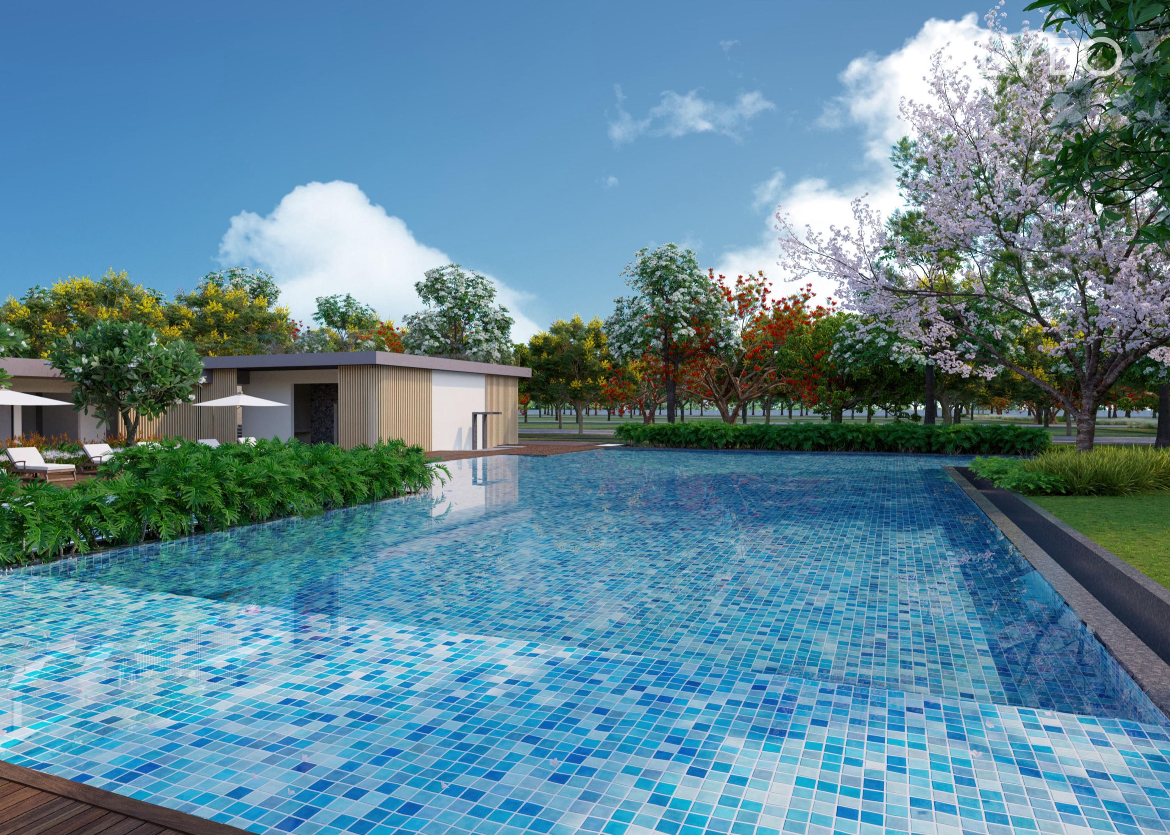 Render of the clubhouse pool at Versala, Alviera, Pampanga