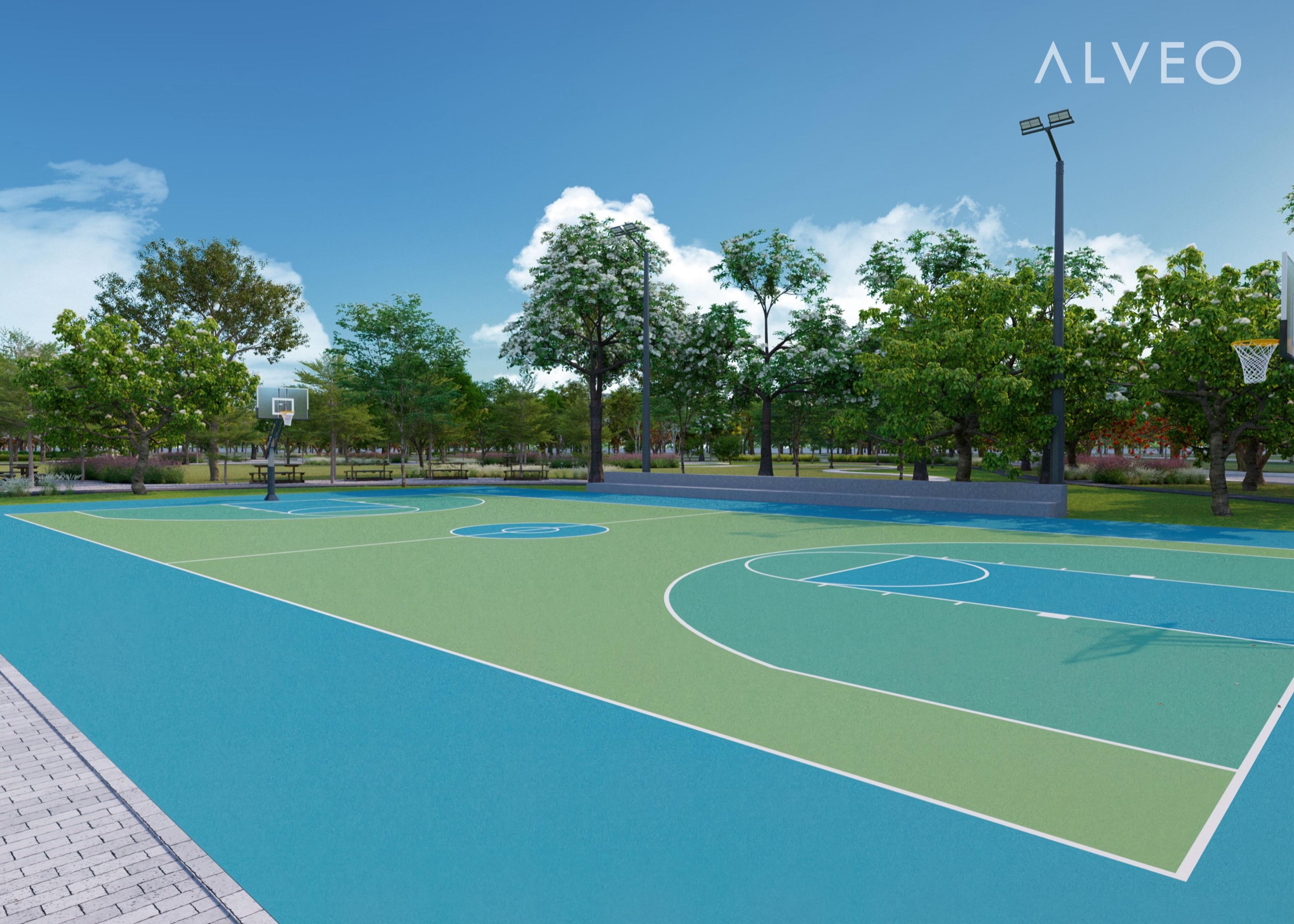 Render of the basketball court at Versala, Alviera, Pampanga