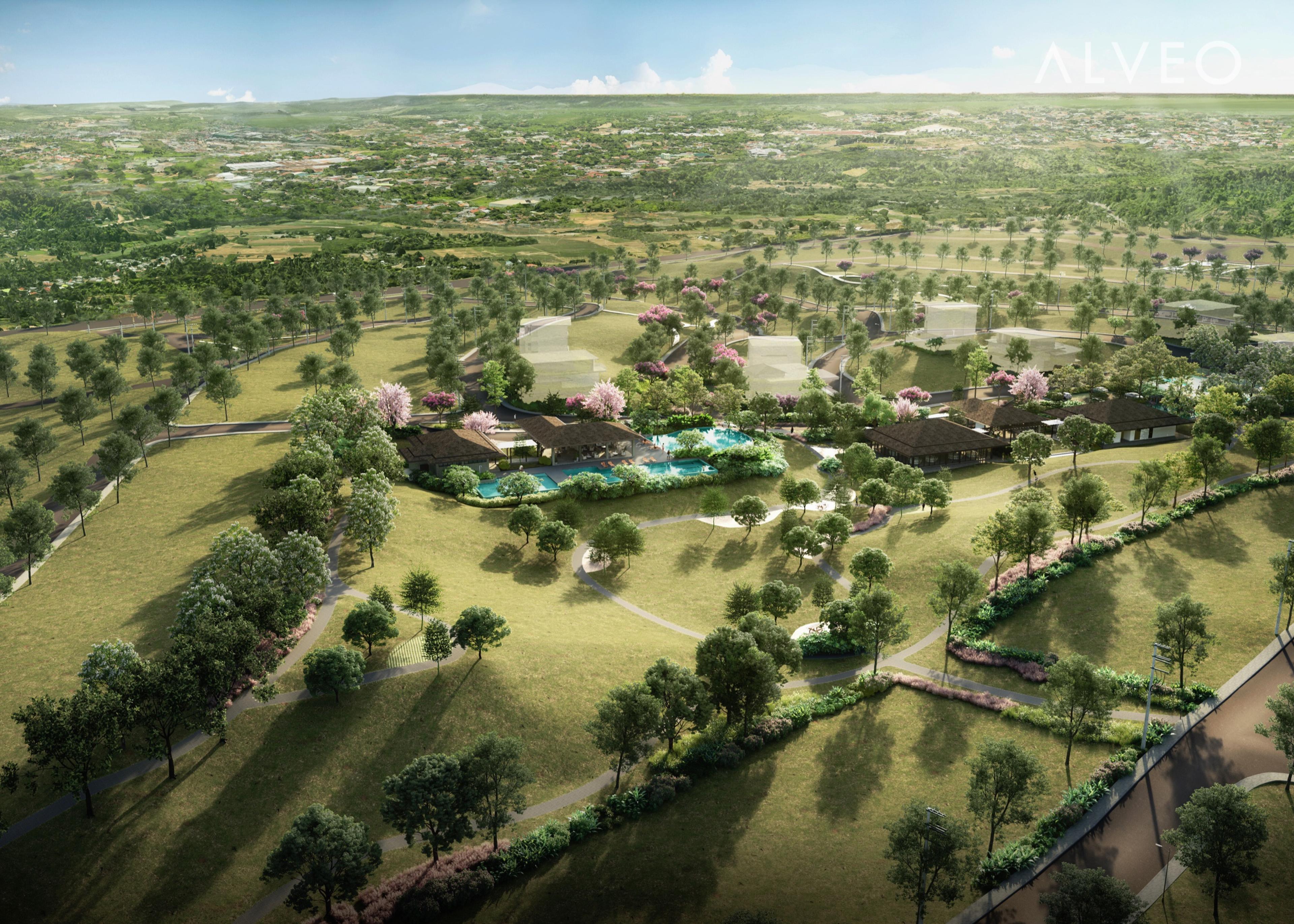 Render of the central park at Sereneo Nuvali, Laguna