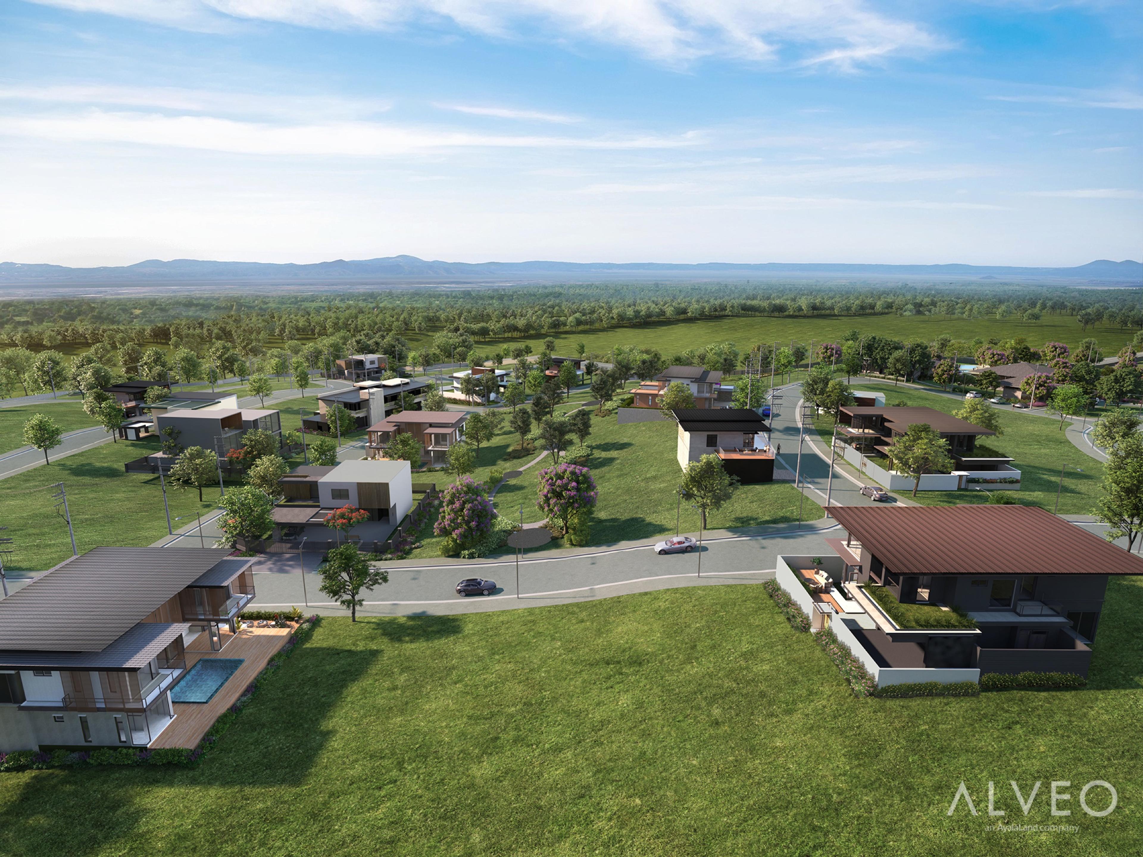 Render of a residential streetscape at Verdea at Southmont, Silang, Cavite
