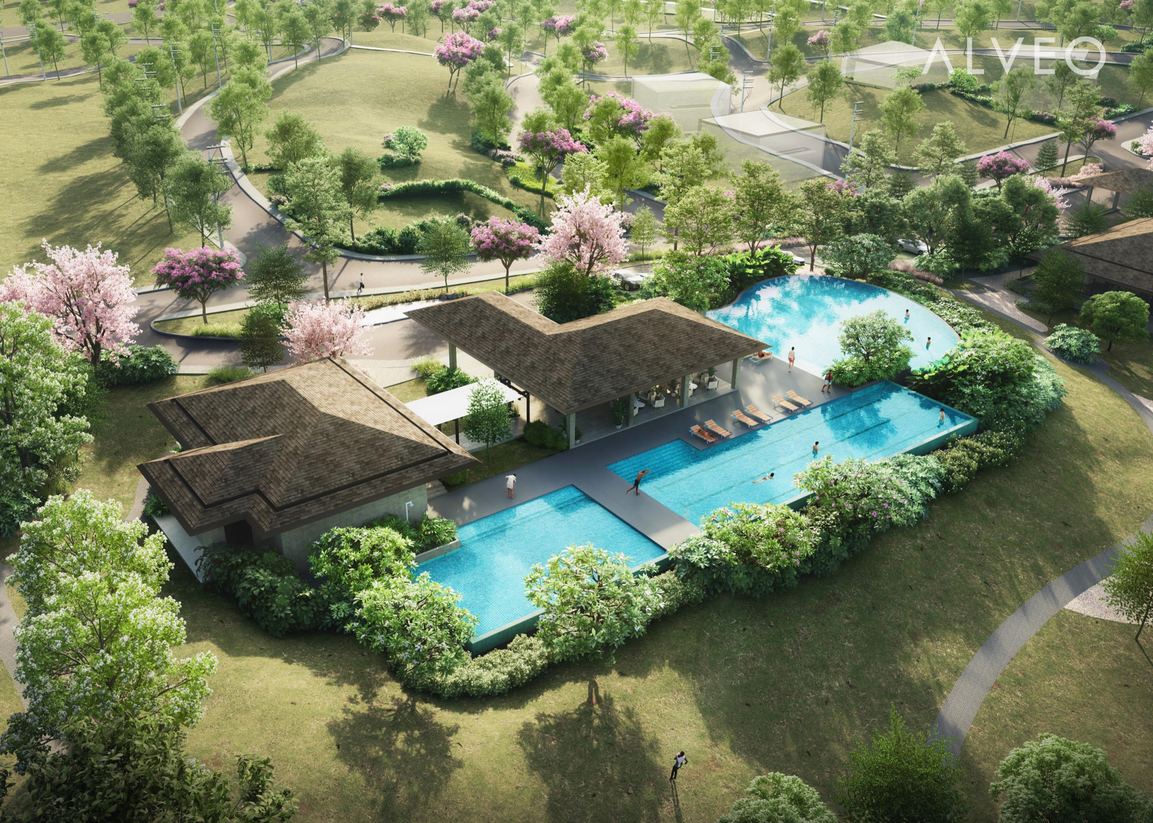 Render of the pool pavilion at Sereneo Nuvali, Laguna