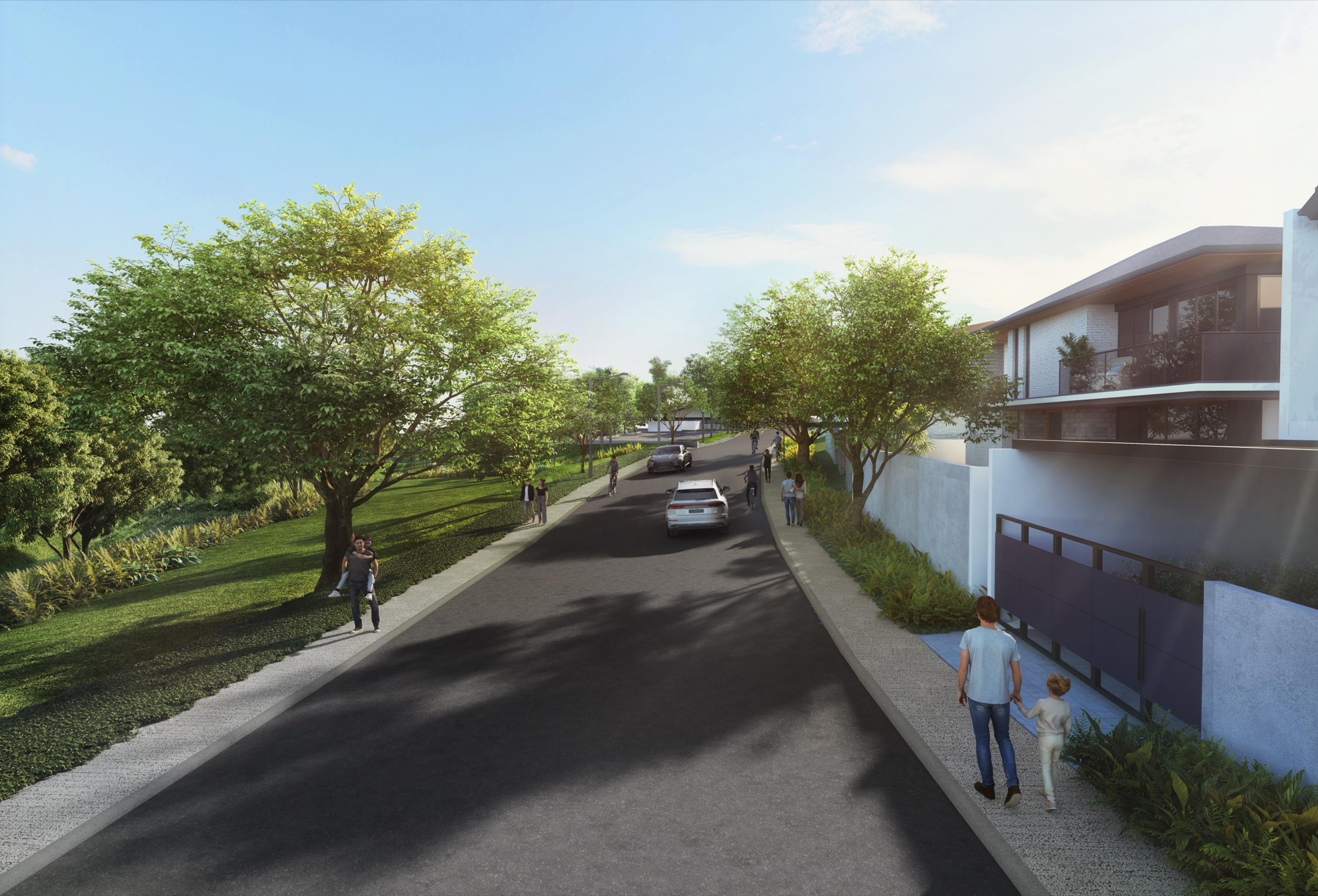 Render of a residential streetscape at South Palmgrove, Lipa, Batangas