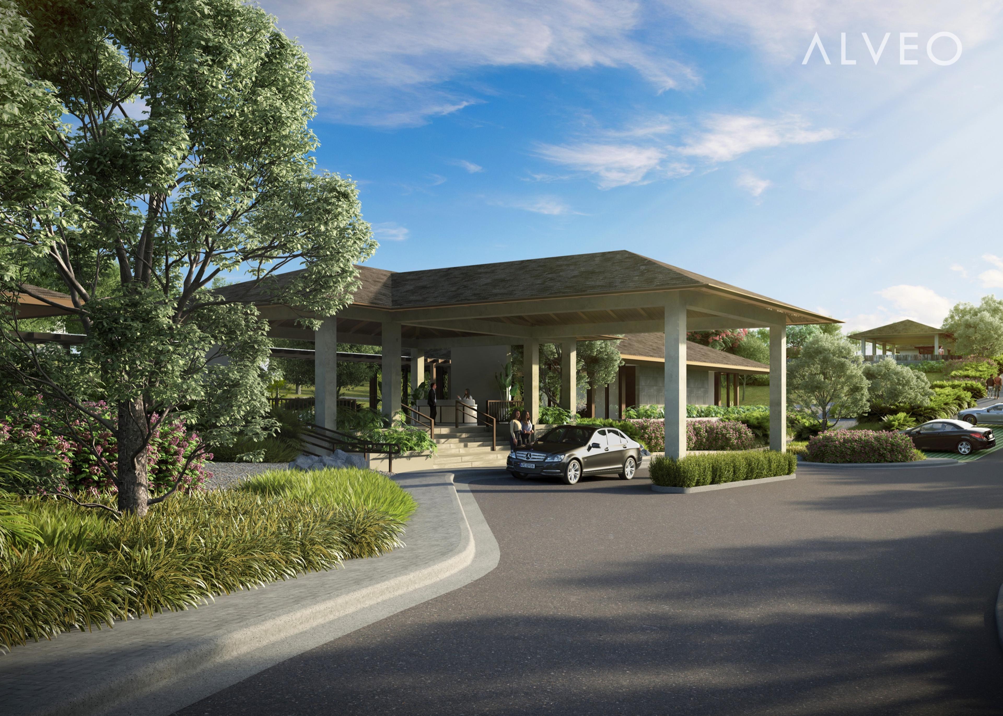 Render of the social pavilion drop-off at Sereneo Nuvali, Laguna