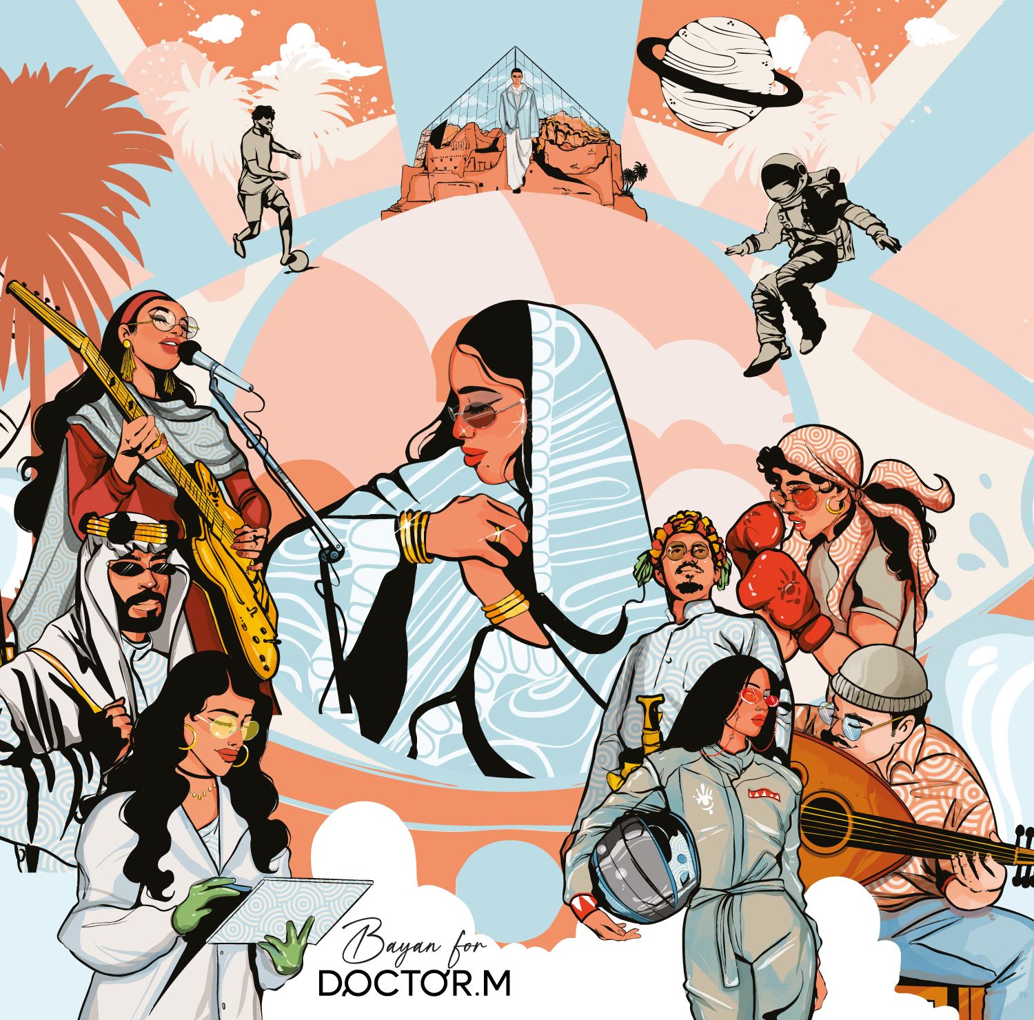 احتفالًا باليوم الوطني السعودي دكتور إم نقدّم لكم تعاونًا فنيّا خاصا بالمناسبة مع المصممة السعودية بيان ياسين