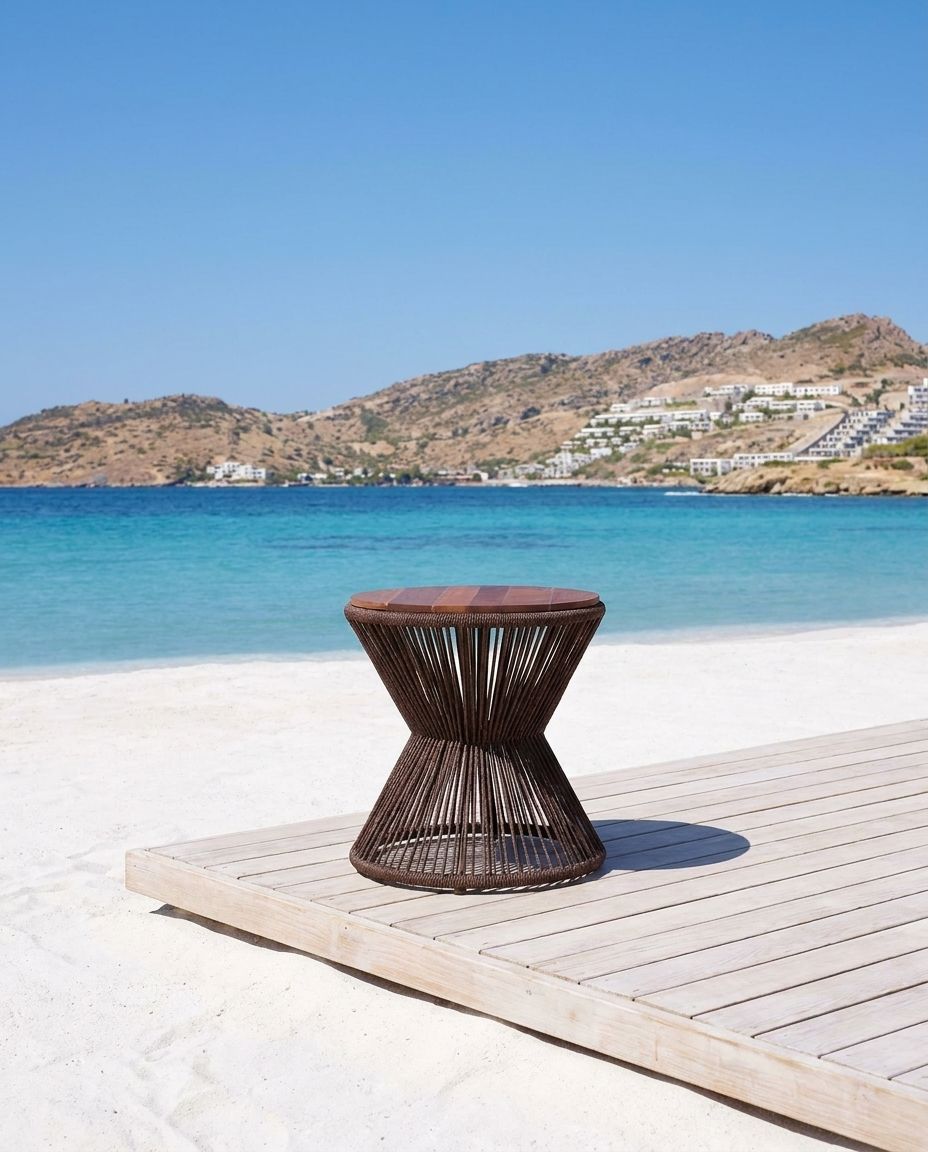 Woven Hourglass Side Table