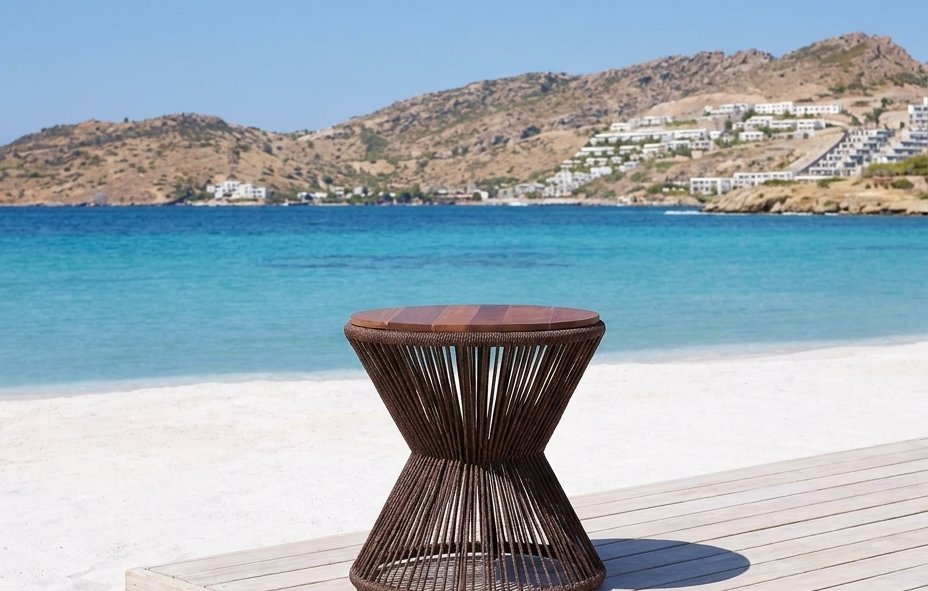 Woven Hourglass Side Table (DM-TB-001) — handcrafted by Dimare Design