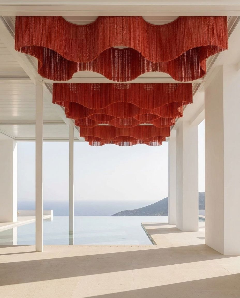 Scalloped Tiered Fringe Ceiling Light — product (DM-LT-001)