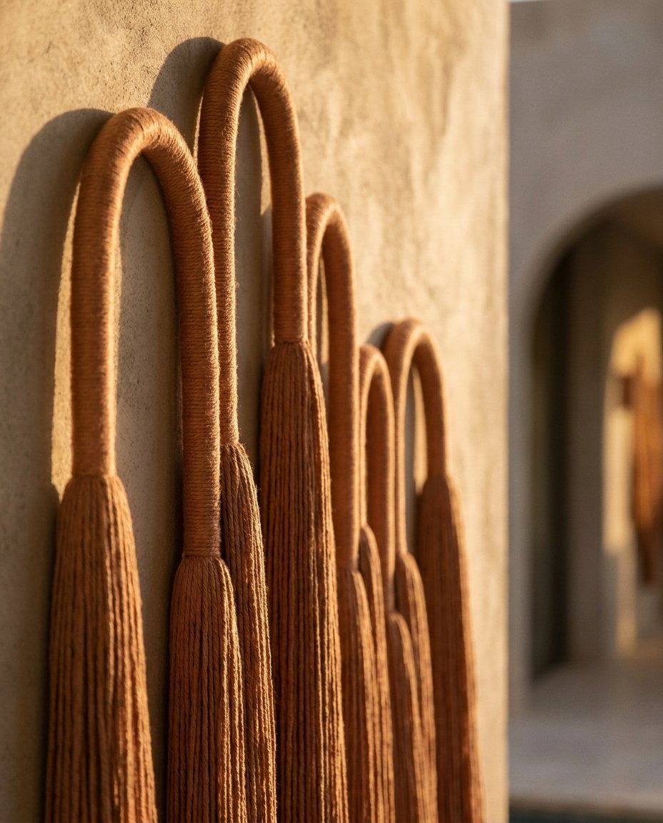 Looped Rope Tassel Hanging (Terracotta) — product (DM-WD-023)