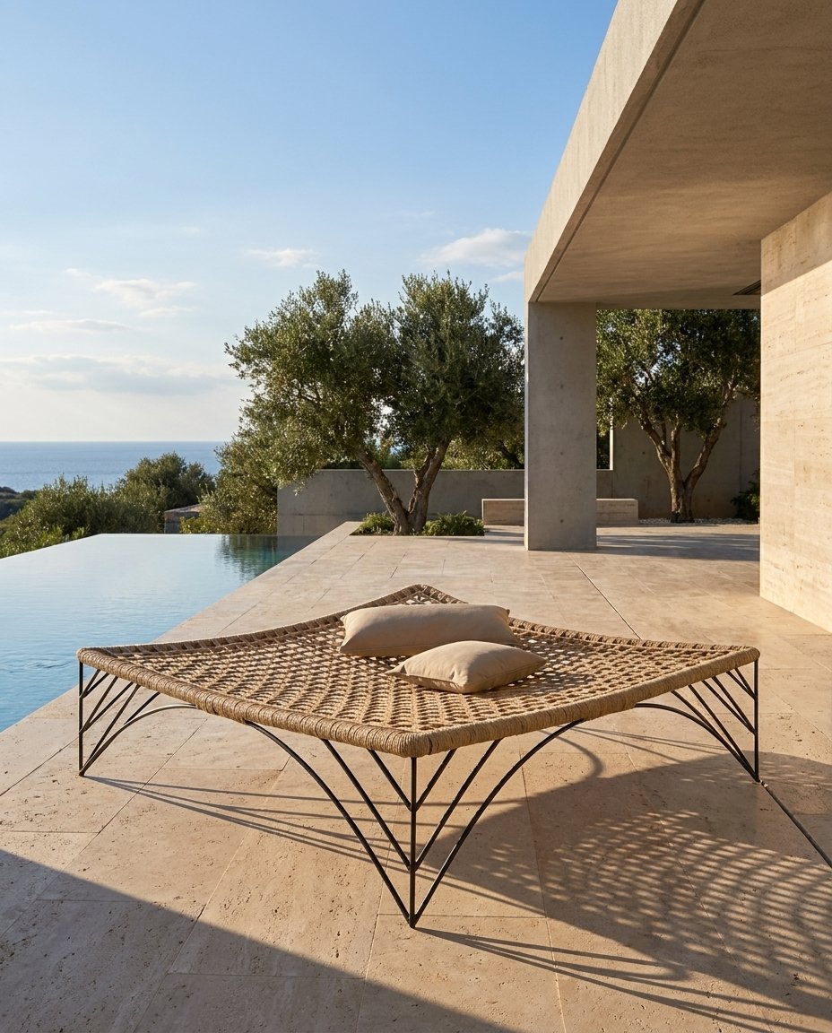 Basket-Weave Iron-Frame Daybed