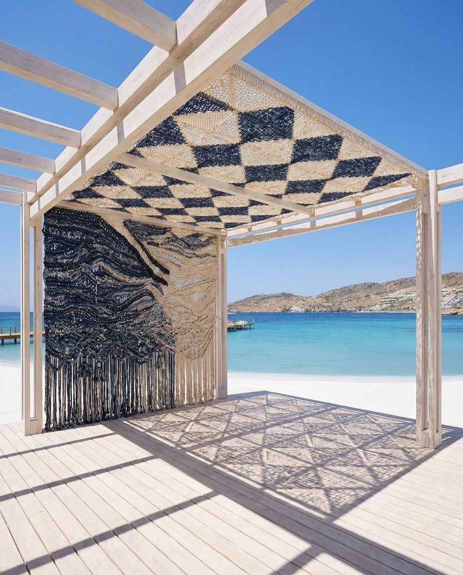 Macramé Pergola Shade Panel