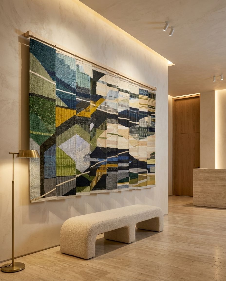 Large Geometric Woven Tapestry