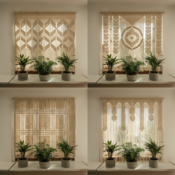 Macramé Curtain Panel