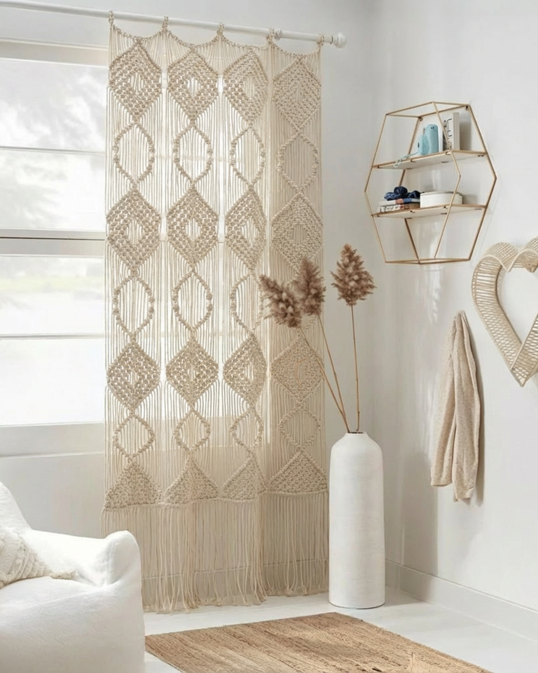Woven Curtain Panel — handcrafted by Dimare Design