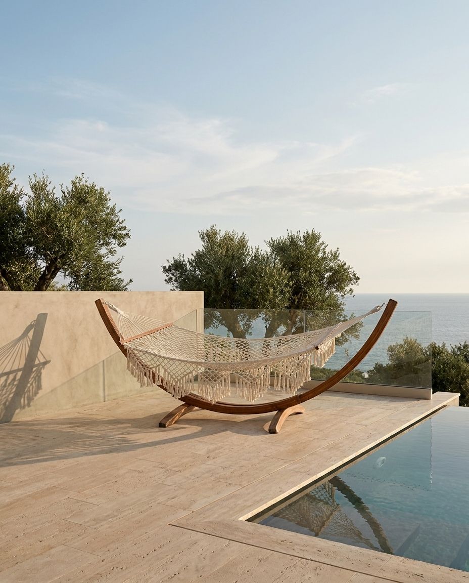 Macramé Poolside Hammock — product (DM-HM-003)
