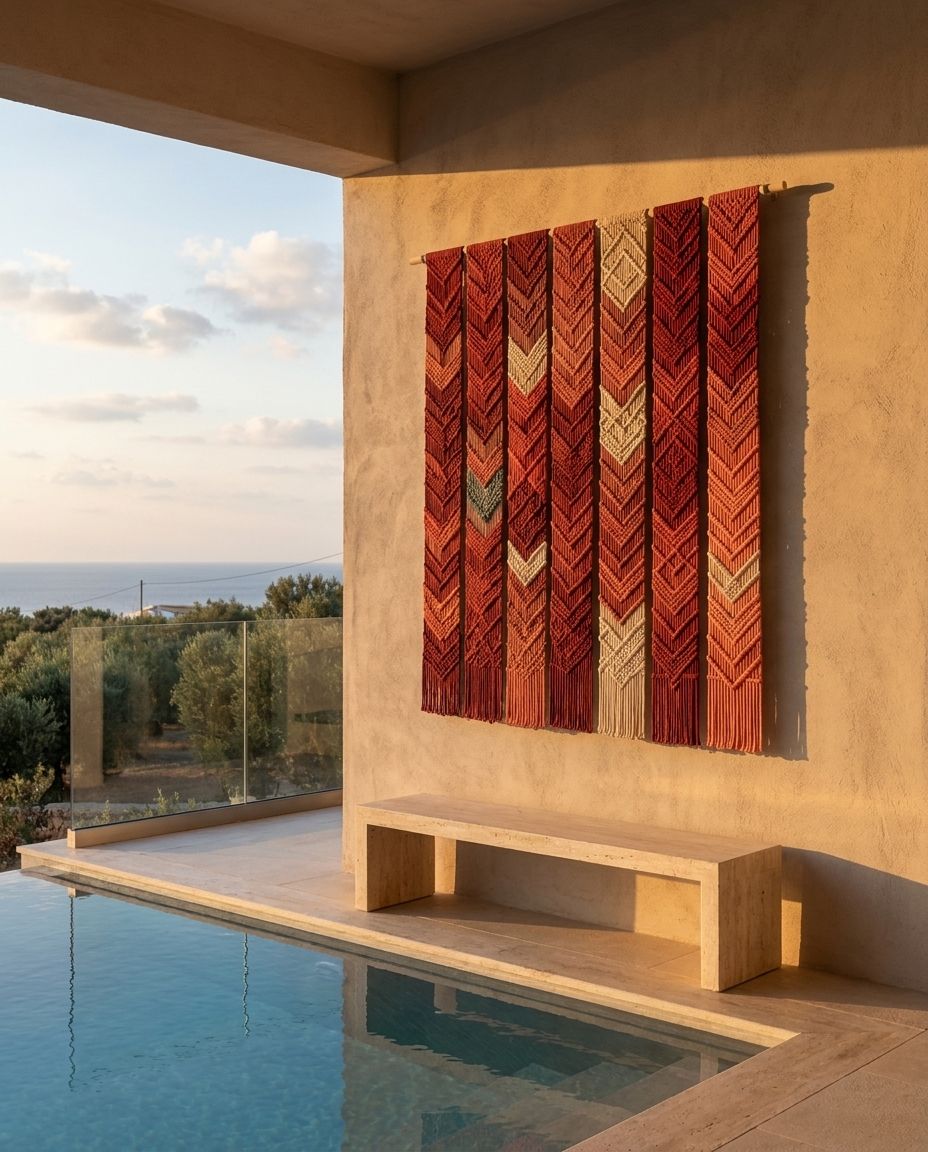 Chevron Macramé Hanging (Terracotta)