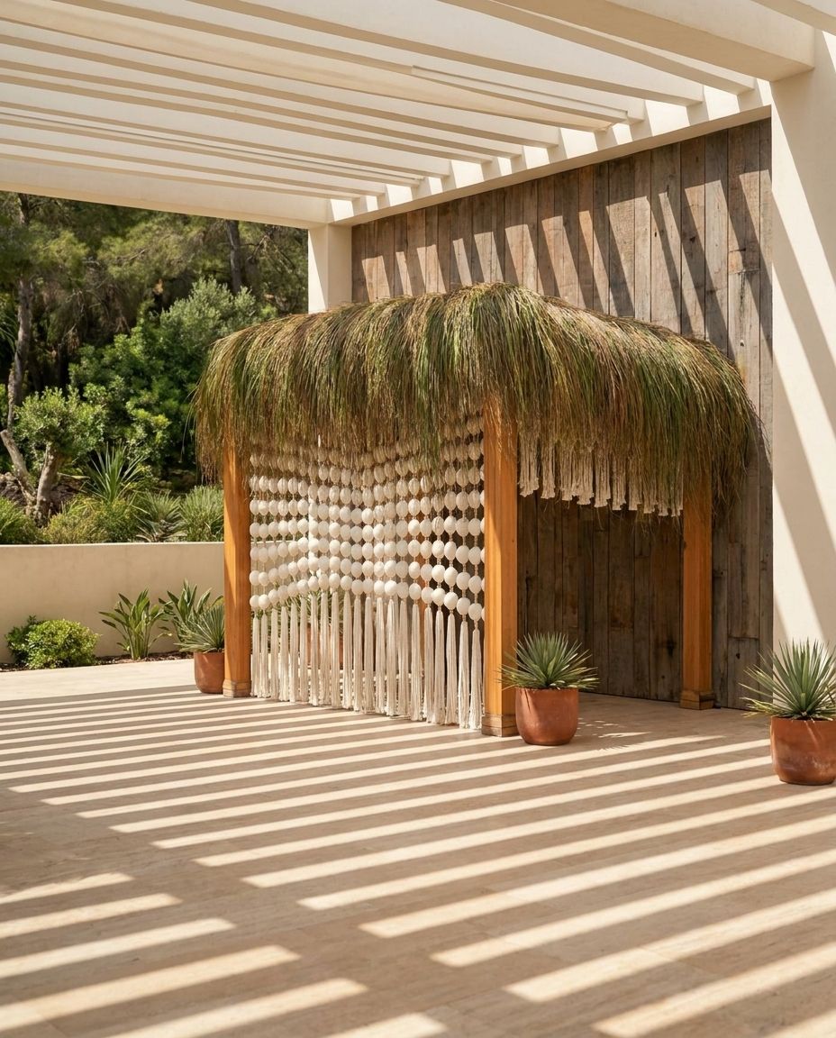 Thatched Beaded Cabana Pavilion