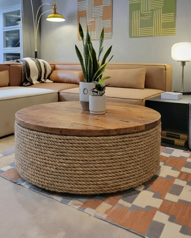 Macramé Coffee Table — handcrafted by Dimare Design