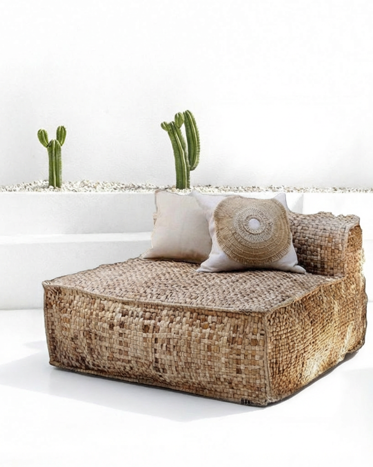 Woven Floor Cushion & Puf Set — handcrafted by Dimare Design