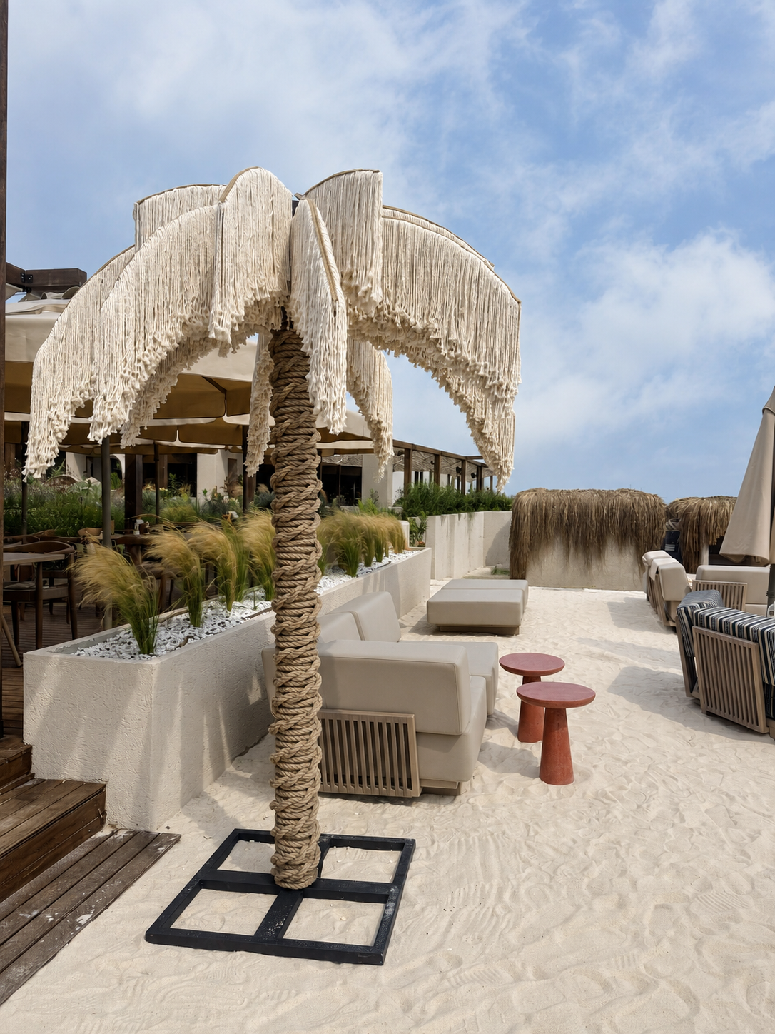 Macramé Palm Tree — daylight installation view