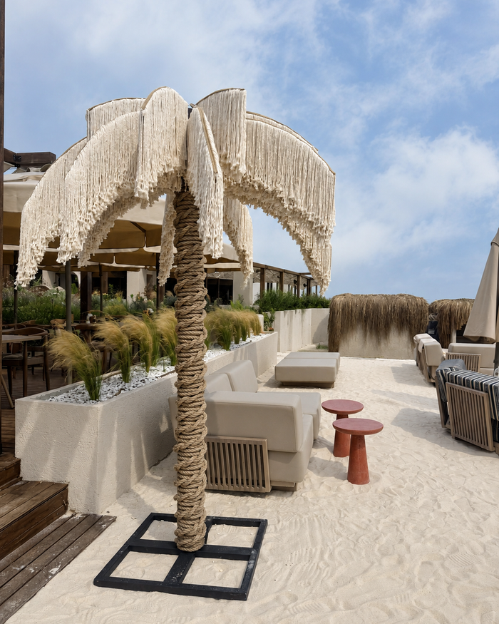 Macramé Palm Tree — daylight installation view