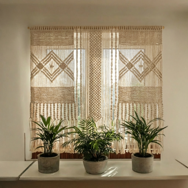 Macramé Curtain Panel