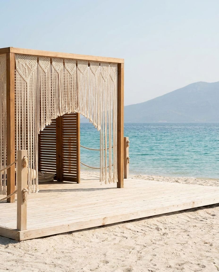 Macramé Beach Cabana Curtain
