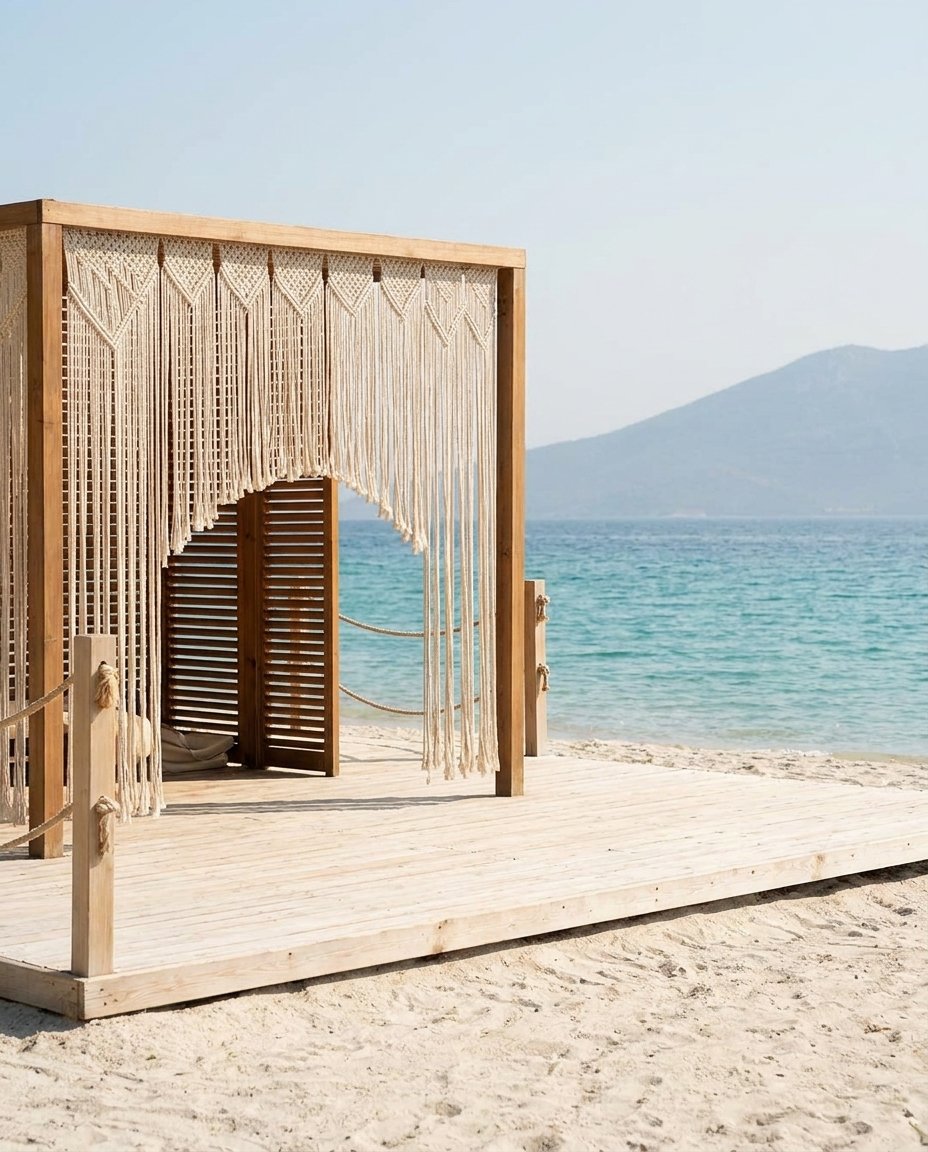 Macramé Beach Cabana Curtain