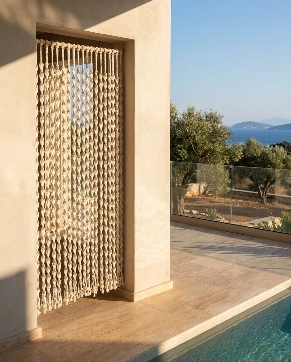 Macramé Doorway Curtain Panel