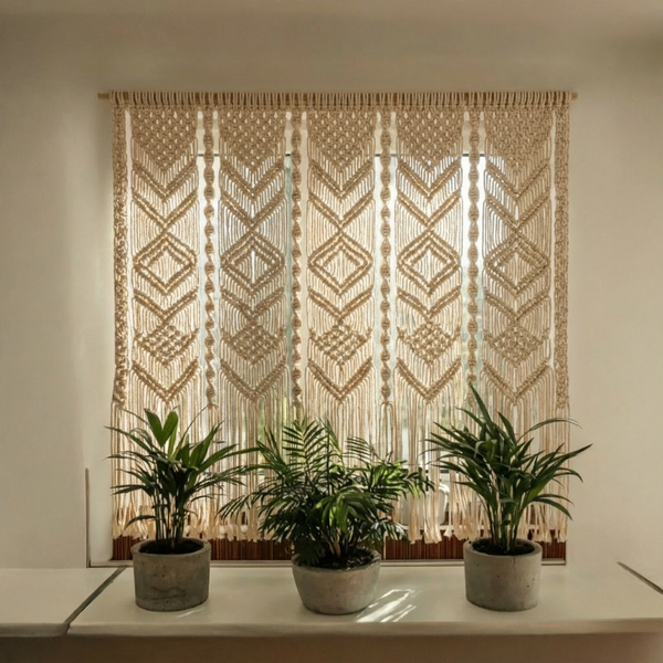 Macramé Curtain Panel
