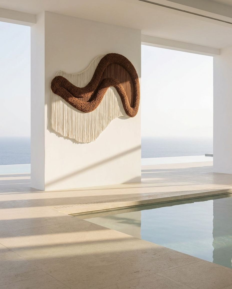 Sculptural Wave Fibre Wall Art