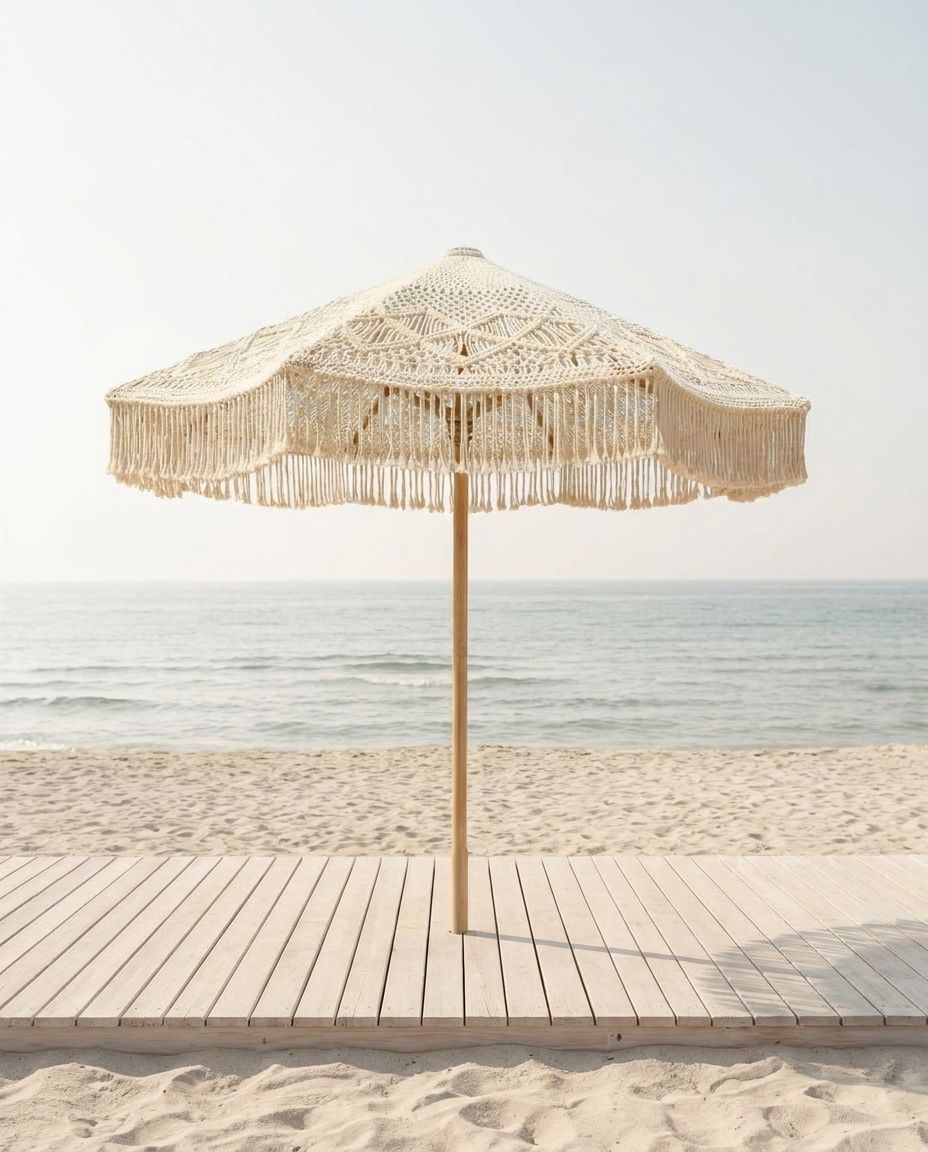Macramé Fringe Beach Umbrella