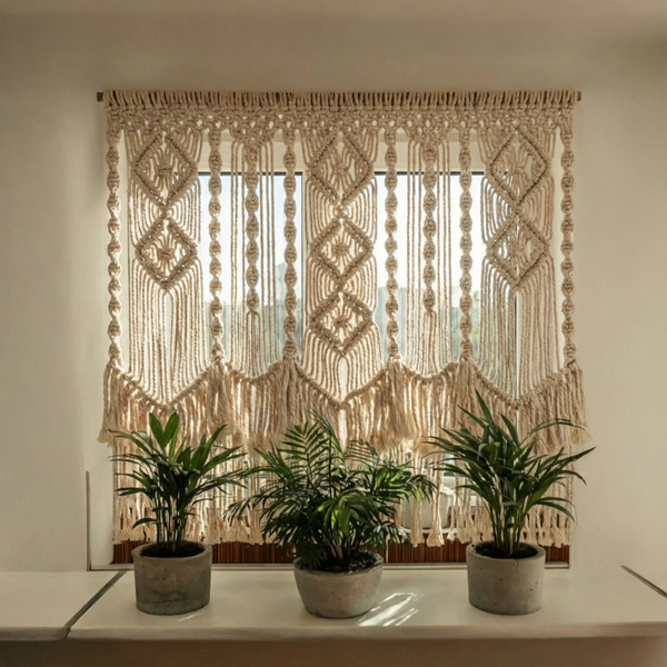 Macramé Curtain Panel