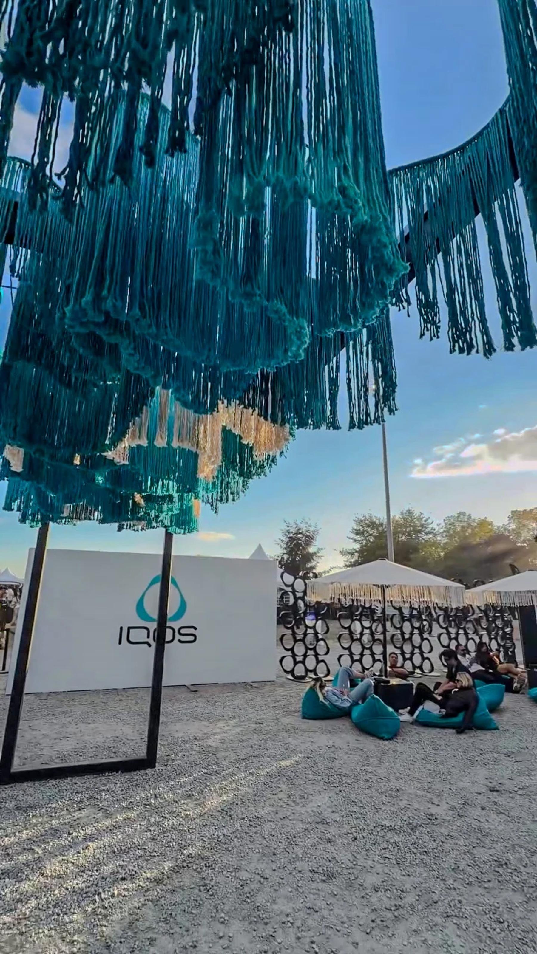 IQOS branding within the outdoor activation