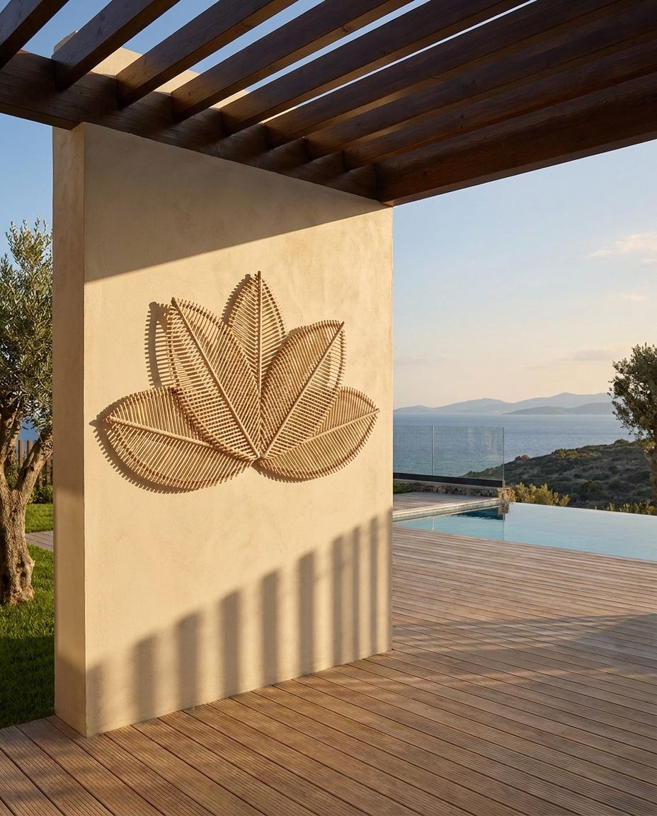 Woven Rattan Lotus Leaf Sculpture